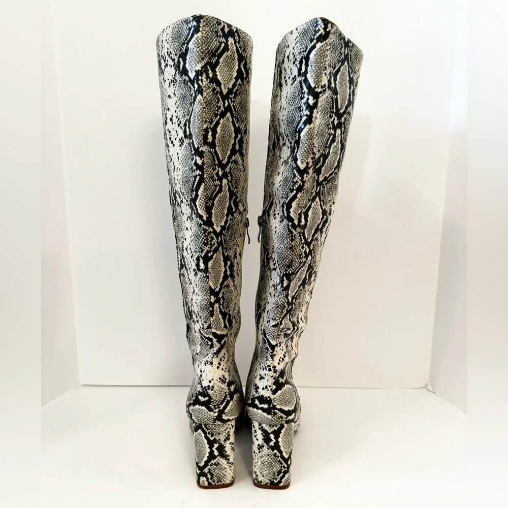 Pretty Little Thing Faux Snake Knee High Boots - Picture 6 of 11